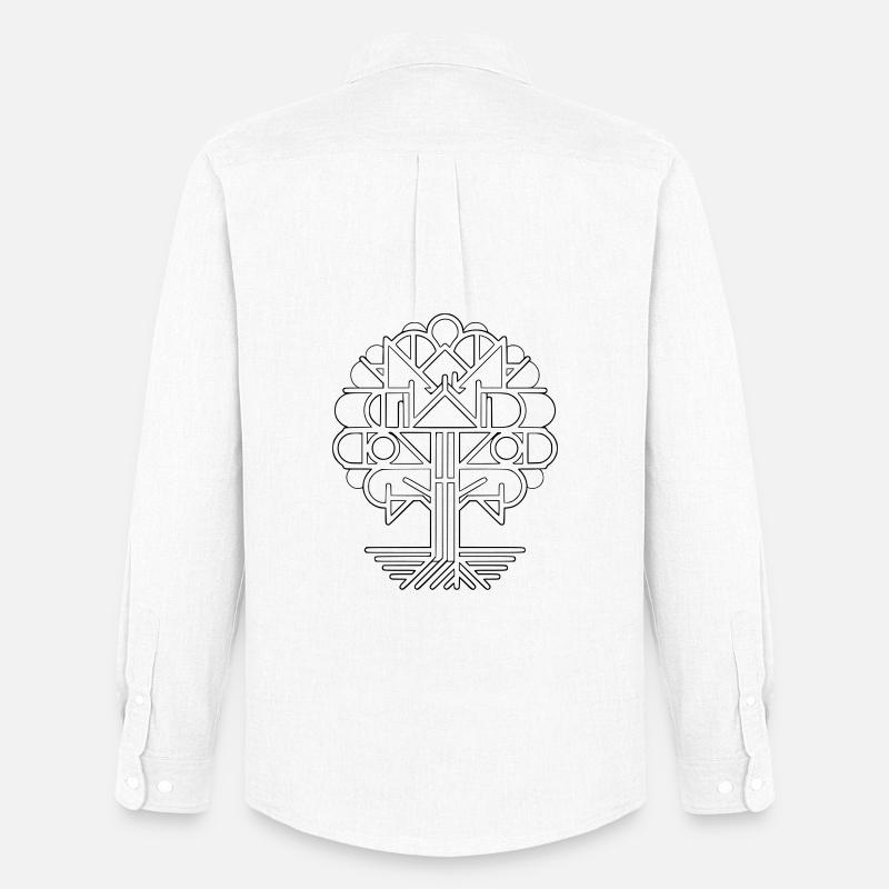 Geometrischer Lebensbaum | Modernes Logo Design - Männer Oxford Hemd von Stanley/Stella - Weiß