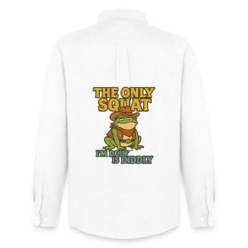 Cowboy Frog Squat Pun - Men's Oxford Shirt by Stanley/Stella - white - Back - AI Model Male 185 dark (185cm)