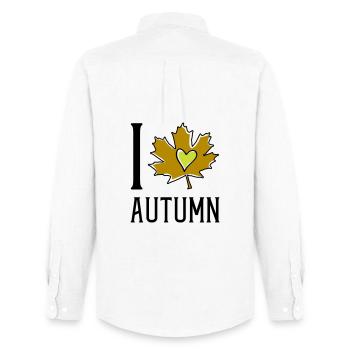 Heart in the autumn leaf - Men's Oxford Shirt by Stanley/Stella - white - Back - AI Model Male 185 dark (185cm)
