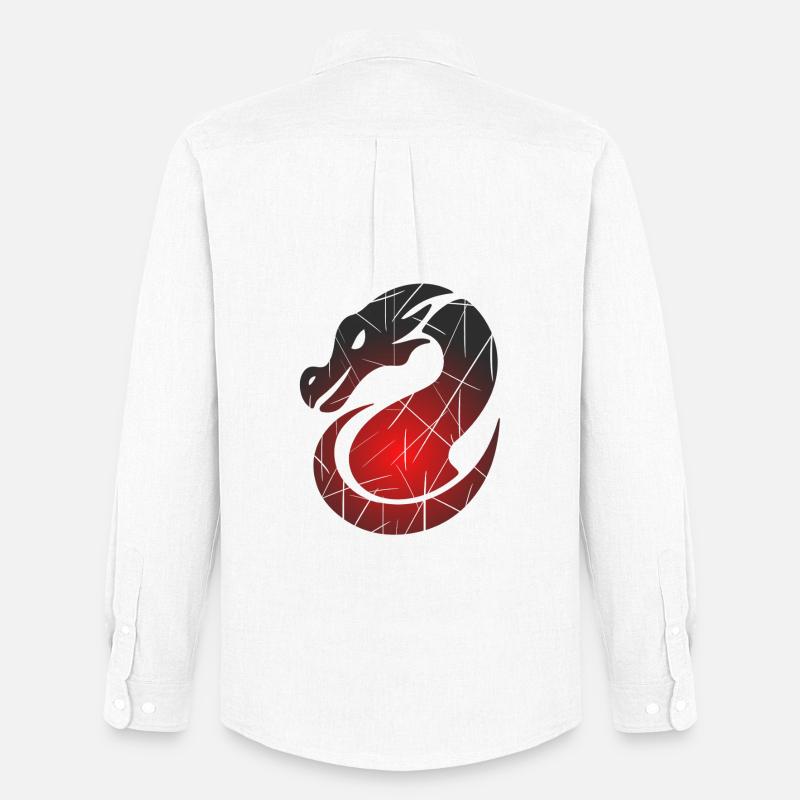 Roter Drachen mit Split-Textur - Männer Oxford Hemd von Stanley/Stella - Weiß