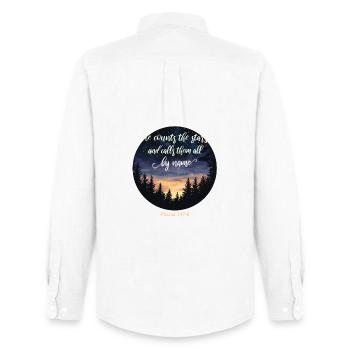 Bible Verse Christian Religious - Men's Oxford Shirt by Stanley/Stella - white - Back - AI Model Male 185 dark (185cm)