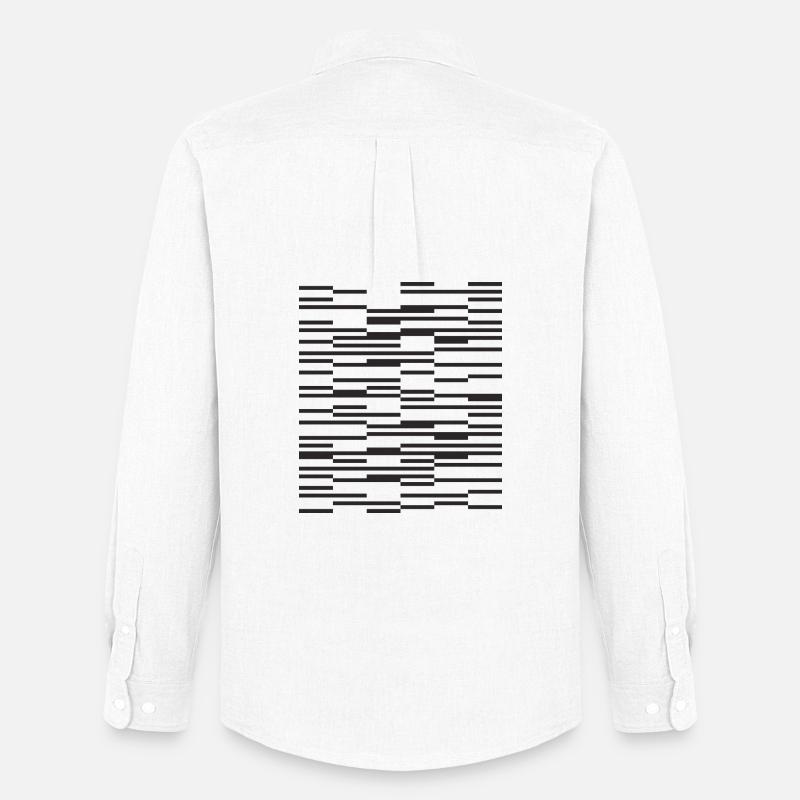 Liniendesign Minimalistischer Barcode - Männer Oxford Hemd von Stanley/Stella - Weiß