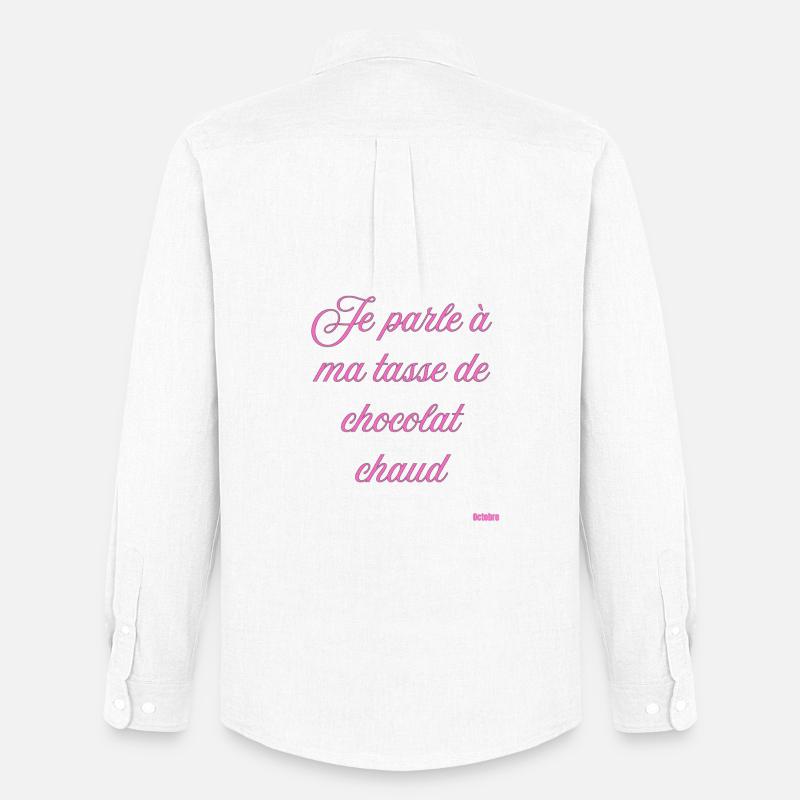 Pink Script Becher mit heißer Schokolade - Männer Oxford Hemd von Stanley/Stella - Weiß