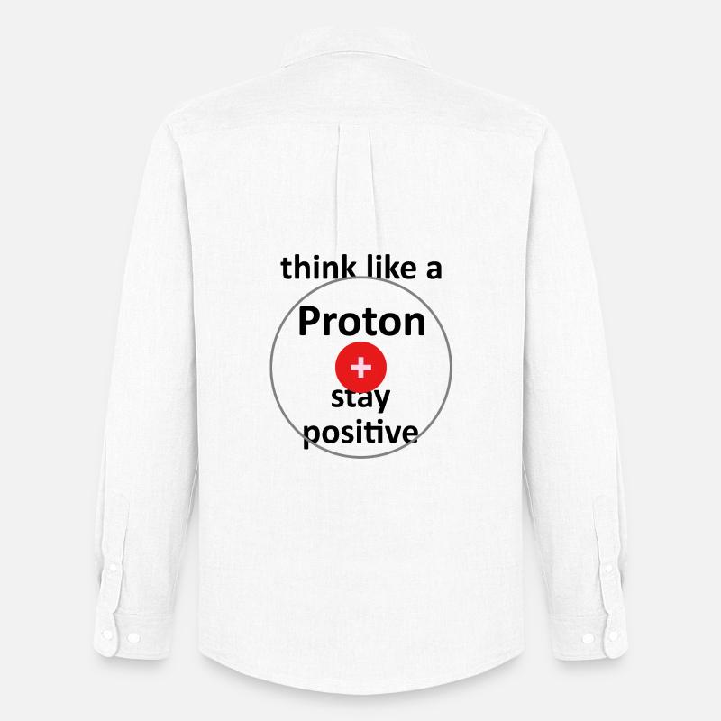 Unispruch "like a proton" Geschenk, Studenten - Männer Oxford Hemd von Stanley/Stella - Weiß