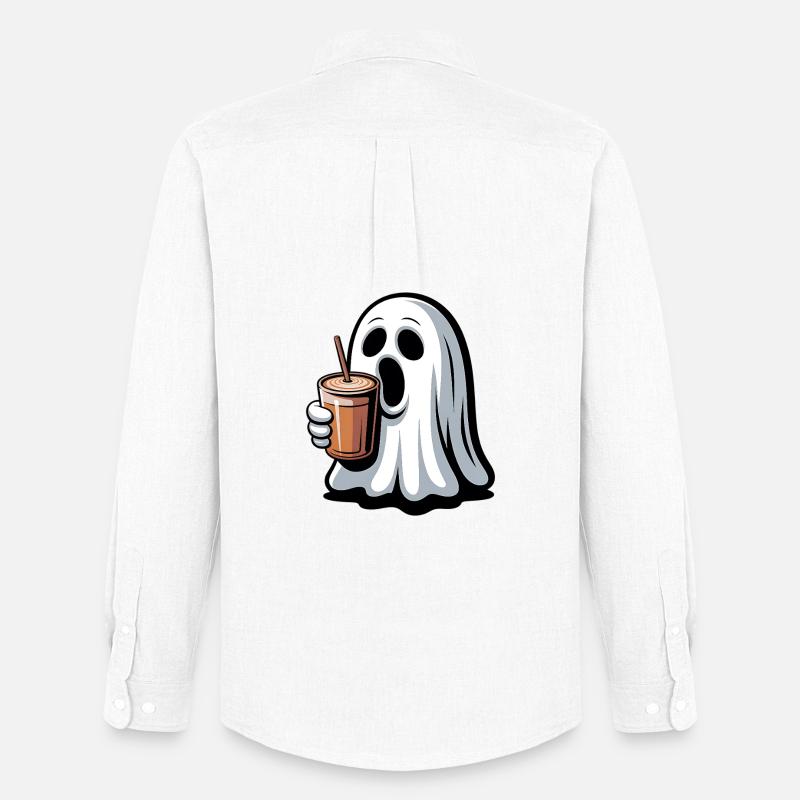 Geist mit Kürbislatte - Männer Oxford Hemd von Stanley/Stella - Weiß