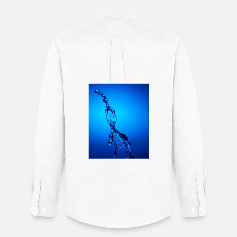 Blau hinterleuchtetes Wasser Abstrakt - Männer Oxford Hemd von Stanley/Stella - Weiß