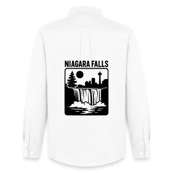 Niagara Falls Falls Canada Vacation Recreation - Men's Oxford Shirt by Stanley/Stella - white - Back - AI Model Male 185 dark (185cm)