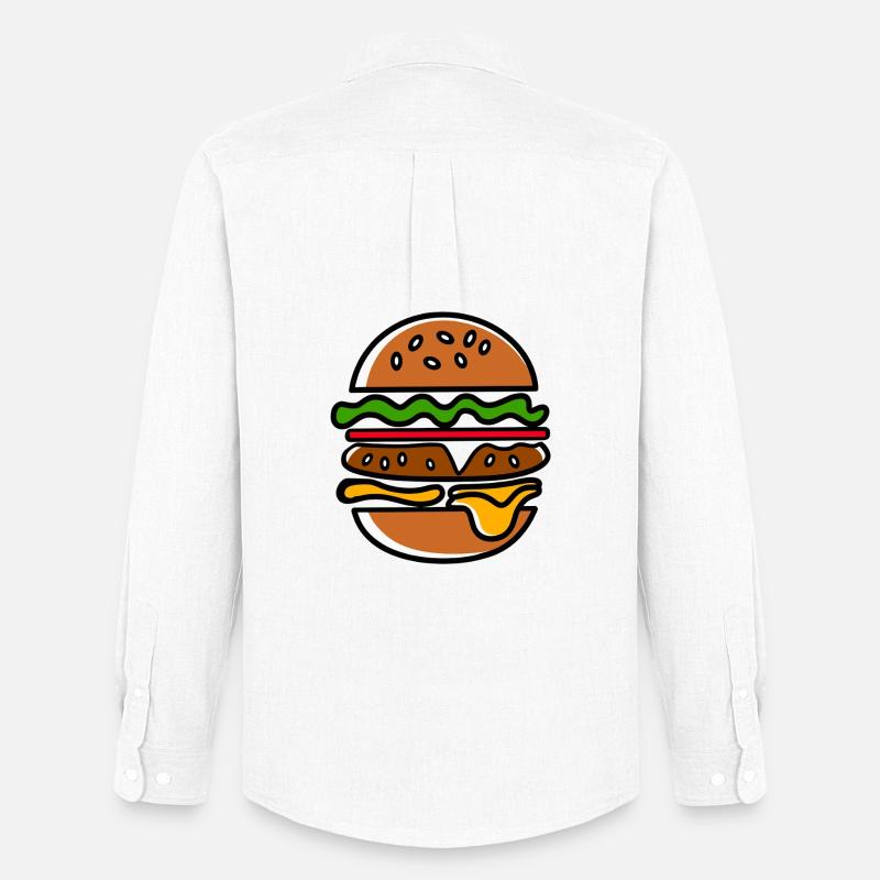 Bunte Hamburger Silhouette - Männer Oxford Hemd von Stanley/Stella - Weiß