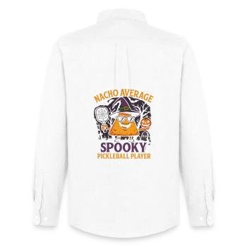 Nacho Average Spooky Pickleball Design - Men's Oxford Shirt by Stanley/Stella - white - Back - AI Model Male 185 dark (185cm)