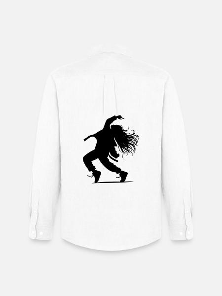 B-Girl Silhouette – Breakdance Groove - Männer Oxford Hemd von Stanley/Stella - Weiß