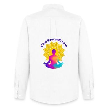 Find a Peace Within Mandala Glow - Men's Oxford Shirt by Stanley/Stella - white - Back - AI Model Male 185 dark (185cm)