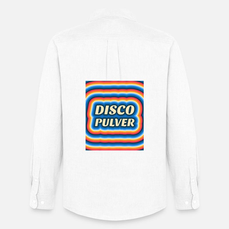 Disco Pulver Retro Logo - Männer Oxford Hemd von Stanley/Stella - Weiß