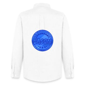 First name Jason - Men's Oxford Shirt by Stanley/Stella - white - Back - AI Model Male 185 dark (185cm)