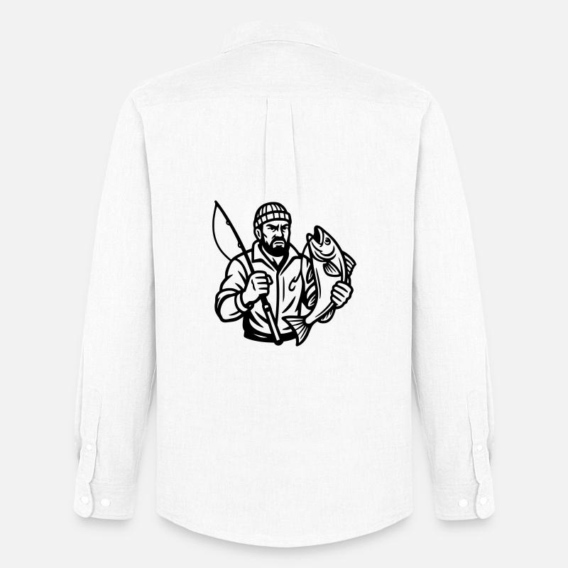 Angler - Männer Oxford Hemd von Stanley/Stella - Weiß