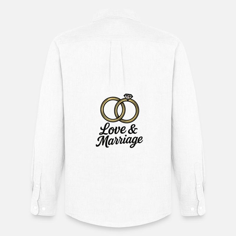 Liebe & Ehe Trauringe - Liebe & Ehe - Männer Oxford Hemd von Stanley/Stella - Weiß
