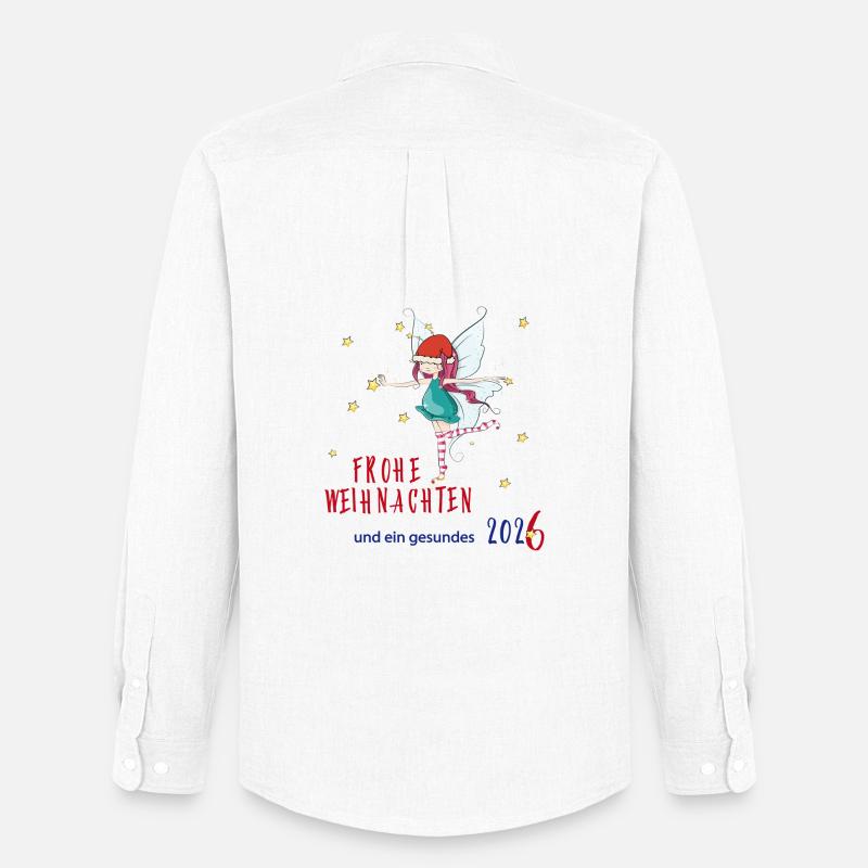 Frohe Weihnachten - Männer Oxford Hemd von Stanley/Stella - Weiß