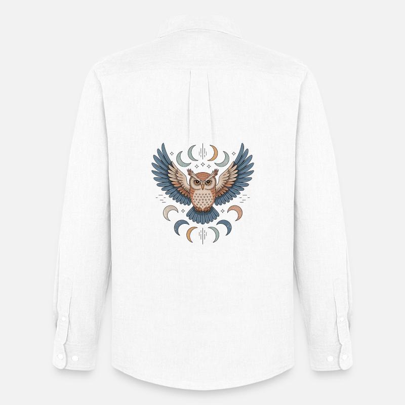 Boho Eule - Männer Oxford Hemd von Stanley/Stella - Weiß