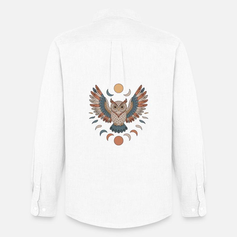 Boho Eule - Männer Oxford Hemd von Stanley/Stella - Weiß