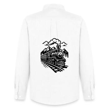 Locomotive - Men's Oxford Shirt by Stanley/Stella - white - Back - AI Model Male 185 dark (185cm)