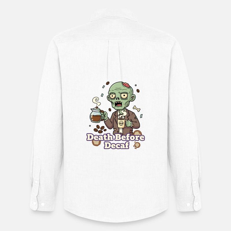 Zombie Kaffee Tod vor Decaf - Männer Oxford Hemd von Stanley/Stella - Weiß