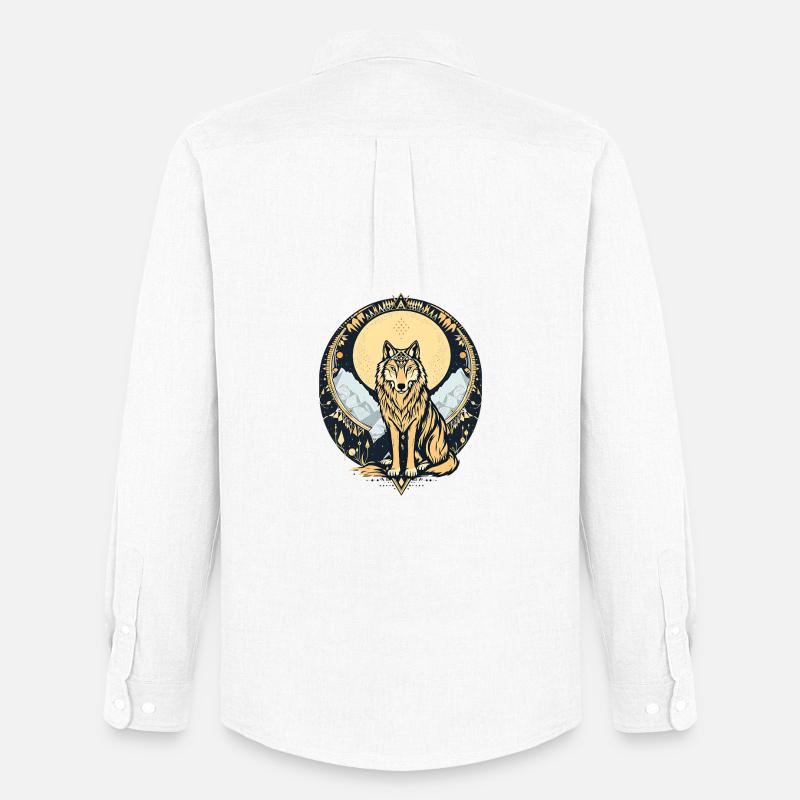 Boho Wolf - Männer Oxford Hemd von Stanley/Stella - Weiß