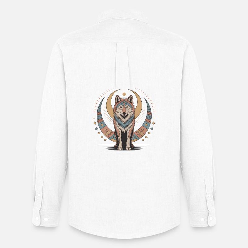 Boho Wolf - Männer Oxford Hemd von Stanley/Stella - Weiß