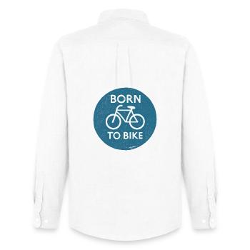 Né pour faire du vélo - Fahrrad - Chemise Oxford homme Stanley/Stella - blanc - Dos - AI Model Male 185 dark (185cm)