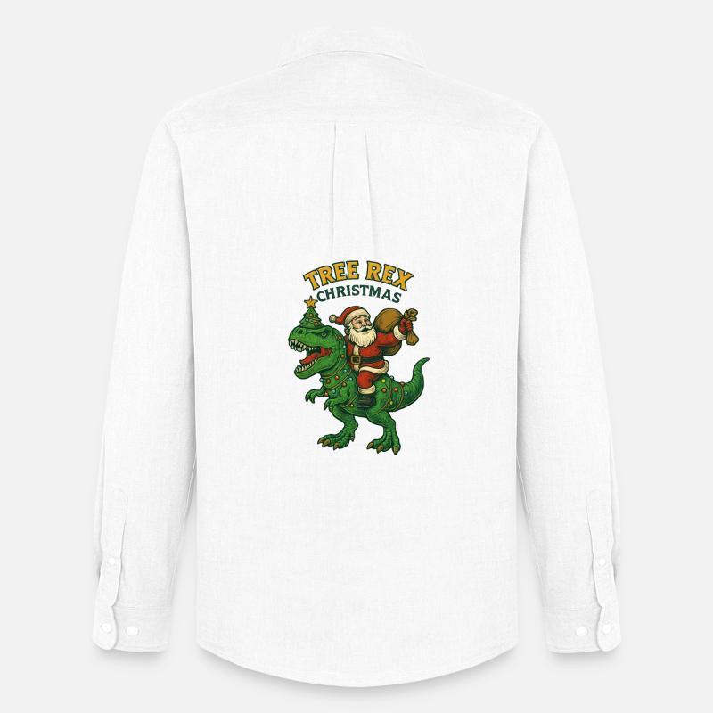 Noël – Tree Rex Weihnachten - Männer Oxford Hemd von Stanley/Stella - Weiß
