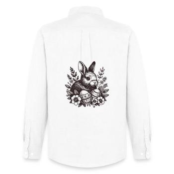 Osterhase - Männer Oxford Hemd von Stanley/Stella - Weiß - Hinten - AI Model Male 185 dark (185cm)
