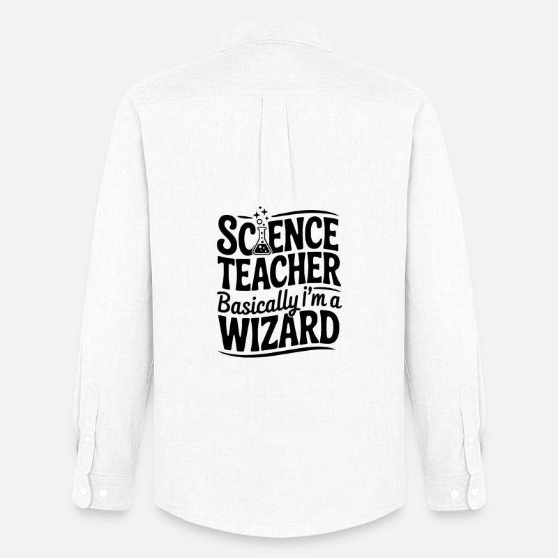 Science Teacher Basically I’m a Wizard - Men's Oxford Shirt by Stanley/Stella - white