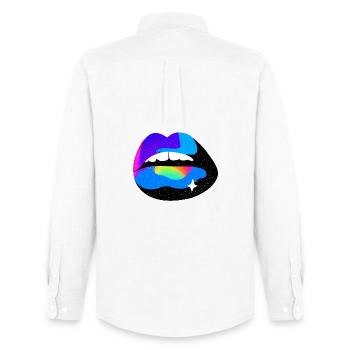 Cosmic Rainbow Lips - Men's Oxford Shirt by Stanley/Stella - white - Back - AI Model Male 185 dark (185cm)
