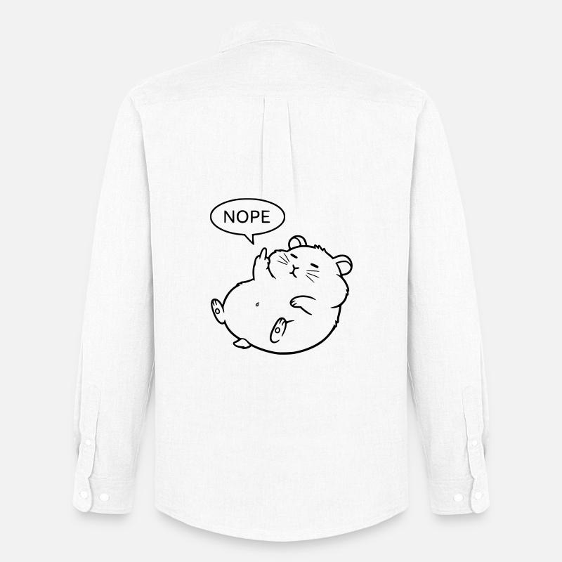 Nope Hamster | Lustiges Mittelfinger Statement - Männer Oxford Hemd von Stanley/Stella - Weiß