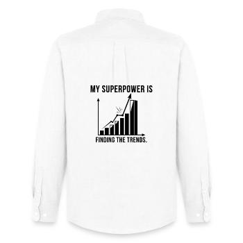 Trend Superpower: Finding Trends - Men's Oxford Shirt by Stanley/Stella - white - Back - AI Model Male 185 dark (185cm)