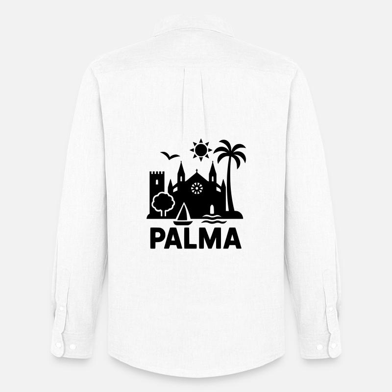 palma silhouette mallorca - Männer Oxford Hemd von Stanley/Stella - Weiß
