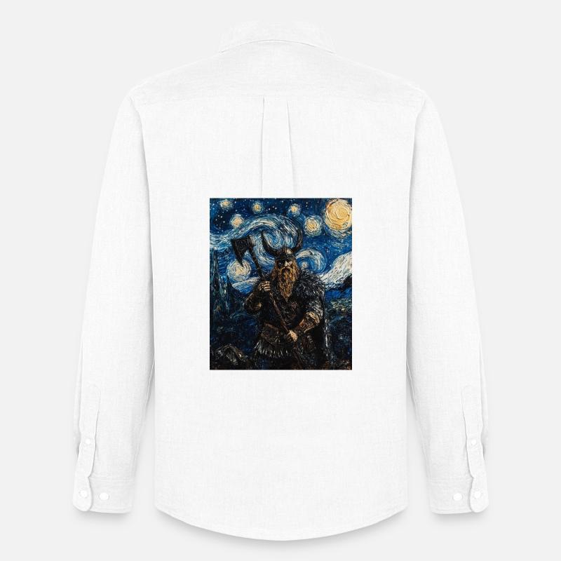 Wikinger Van Gogh Style - Männer Oxford Hemd von Stanley/Stella - Weiß