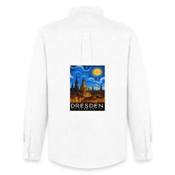 Lumière nocturne de Dresde Horizon - Chemise Oxford homme Stanley/Stella - blanc - Dos - AI Model Male 185 dark (185cm)