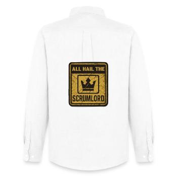 All Hail the Scrumlord - Men's Oxford Shirt by Stanley/Stella - white - Back - AI Model Male 185 dark (185cm)