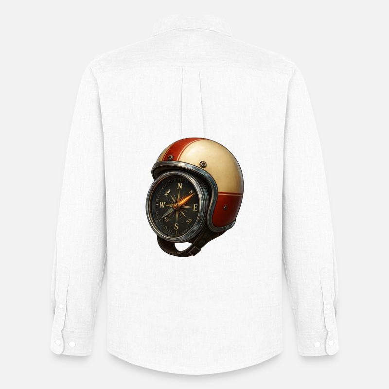 Helm_mit_Kompass - Männer Oxford Hemd von Stanley/Stella - Weiß