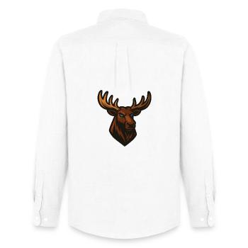 Elchkopf Illustration - Männer Oxford Hemd von Stanley/Stella - Weiß - Hinten - AI Model Male 185 dark (185cm)