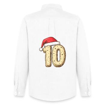 10 Zahl Keks Weihnachten - Männer Oxford Hemd von Stanley/Stella - Weiß - Hinten - AI Model Male 185 dark (185cm)