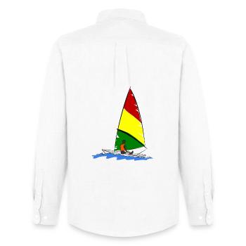 Sailboat with sailor - Men's Oxford Shirt by Stanley/Stella - white - Back - AI Model Male 185 dark (185cm)
