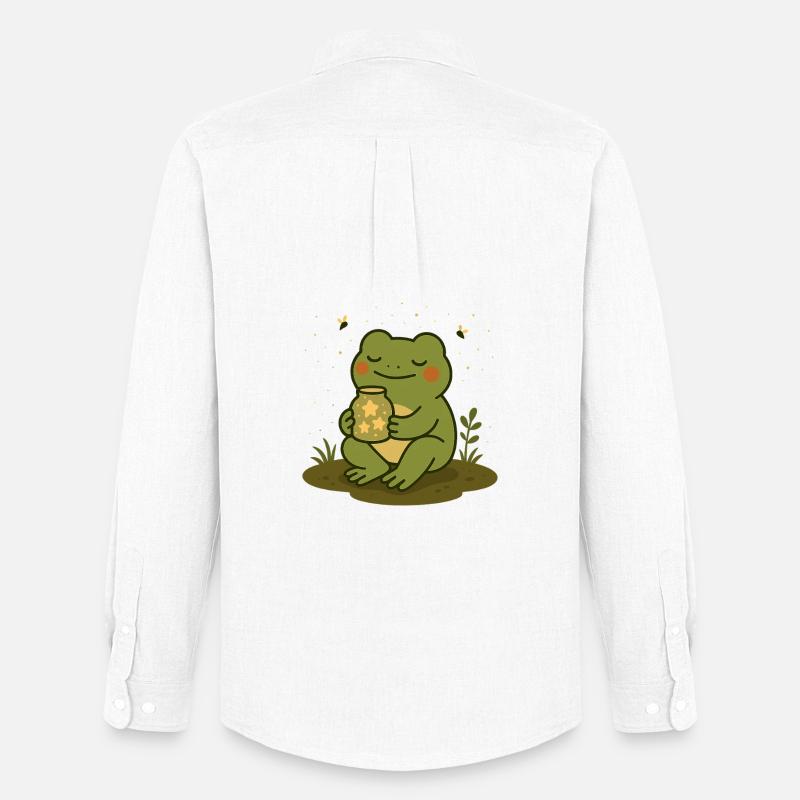 Frosch mit Sternenglas – Magisches Design - Männer Oxford Hemd von Stanley/Stella - Weiß
