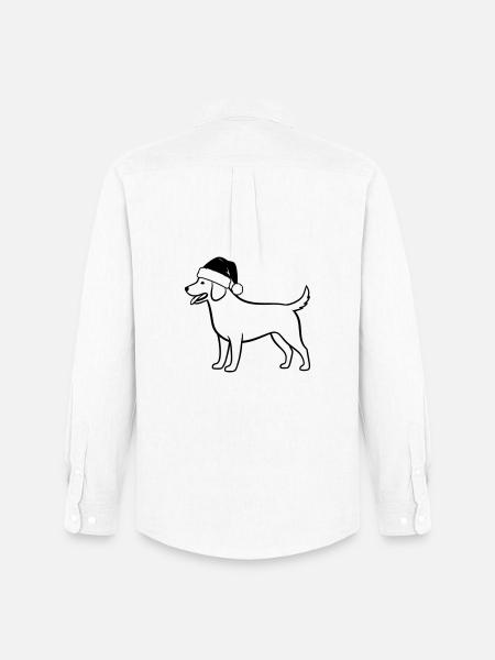 Weihnachts-Hund Cartoon Illustration - Männer Oxford Hemd von Stanley/Stella - Weiß