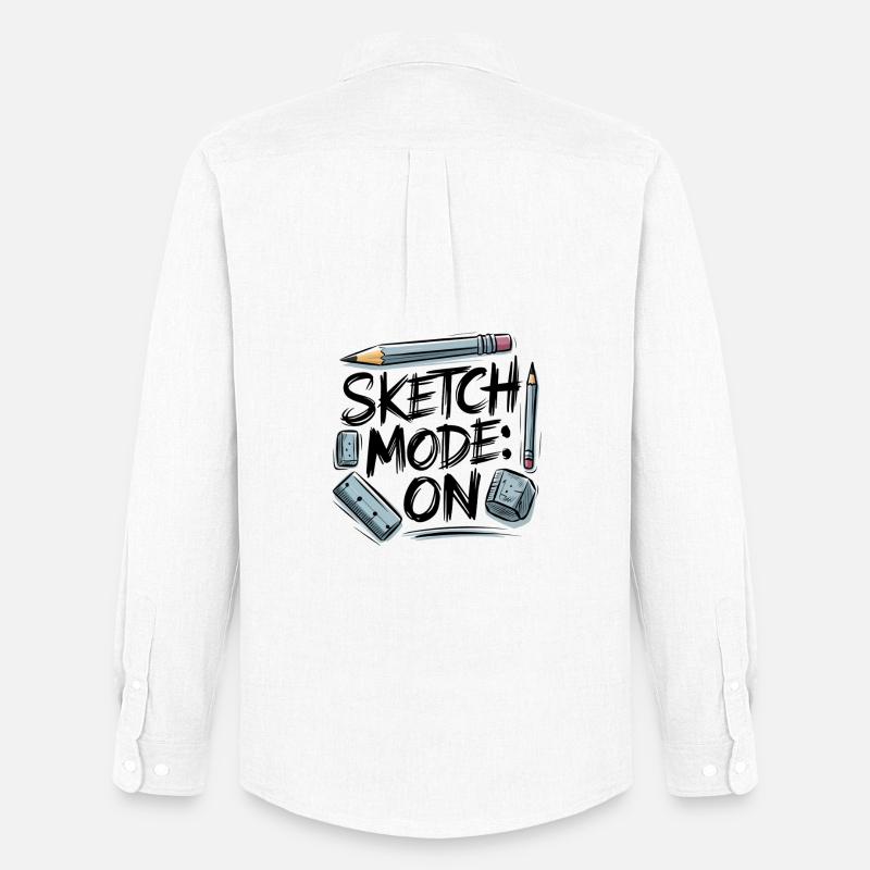 Sketch Mode: ON – Creative Mode Active - Men's Oxford Shirt by Stanley/Stella - white