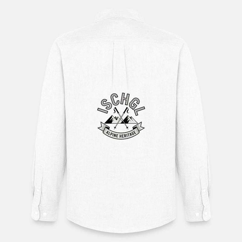 Ischgl - Souvenir Design - Männer Oxford Hemd von Stanley/Stella - Weiß