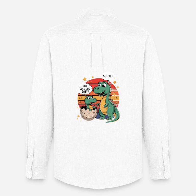 Dino Existenz Frage - Männer Oxford Hemd von Stanley/Stella - Weiß