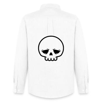Sad Skull | Emo & Goth Design - Men's Oxford Shirt by Stanley/Stella - white - Back - AI Model Male 185 dark (185cm)