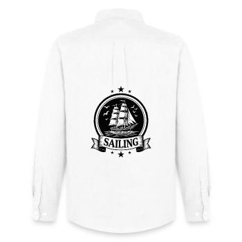 Sailing Sailing Ship Maritim Ahoy - Men's Oxford Shirt by Stanley/Stella - white - Back - AI Model Male 185 dark (185cm)