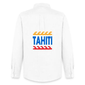 Tahiti - Polynésie française - Polynésie - Plage - Chemise Oxford homme Stanley/Stella - blanc - Dos - AI Model Male 185 dark (185cm)