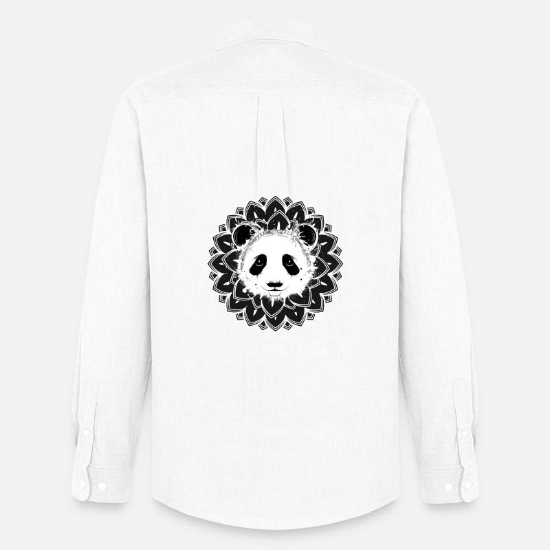 Panda Mandala – harmonisches Tiermotiv  - Männer Oxford Hemd von Stanley/Stella - Weiß
